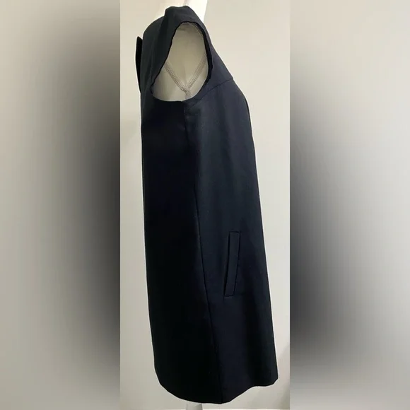 GAP Womens M Solid Black Cap Sleeve Straight Dress Maximalist Preppy Classic - Picture 6 of 16